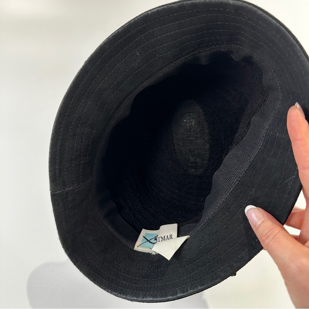 Betmar Womens Casual Bucket Hat Black Suede Terry - Picture 7 of 11